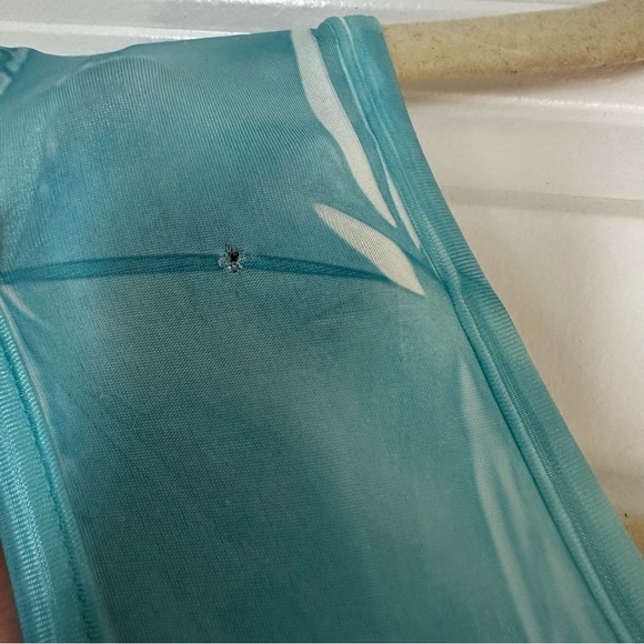 Live and Let Live Butterfly Print Sleeveless Dress Turquoise Blue Y2K Style Sz M - Picture 11 of 12